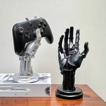 1pc Futuristic Cyberpunk Mechanical Arm Statue, Black Palm, Game Controller Holder, Headphone Stand, Desktop Decor, Perfect Gift For Gamers And Men, Suitable For Halloween, Christmas, Anniversary, Thanksgiving And More