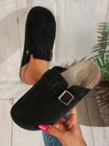 1 Pair Comfortable & Versatile Classic Women Slip-On Shoes - Black - View 3