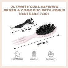 Curl Defining Brush, 2025 Curly Roll Comb Hair Brush Styling Brush, Curly Hair Brush, Shaping Defining Curls For Women Pink,Hair Tools,Hair Items,Travel Essential,Travel,Barber,Hairstylist,Barber Accessories,Valentine's Day,Hair Supplies,Hair Stylist,Barbershop,Salon,Vacation Essentials,Hair Products,Barbershop,Valentine's Gift,Travel Essentials For Women,Hair Stylist Tools - Pink - View 2