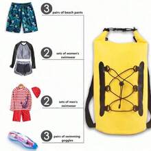 1pc Waterproof Backpack. Waterproof Bag, Dry Bag, Waterproof Beach Bag, Waterproof Dry Bag For Boating, Lightweight Dry Storage Backpack With Mesh Pocket, Suitable For Hiking, Camping, Boating, Adventure And Daily Use, Waterproof PVC Dry Bag With Roll Top Closure For Swimming, Kayaking, Rafting, Fishing, Keeps Gear Dry - Multicolor - View 3