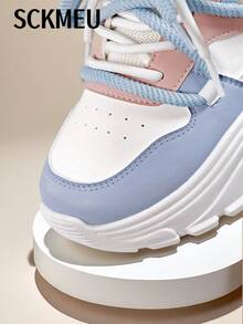 SCKMEU. 1 双时尚女士休闲运动轻便潮流帆布运动鞋 - 淺粉色 - 查看 6