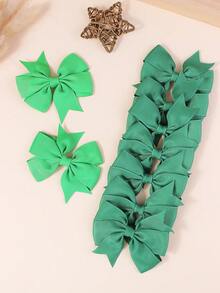 24PCS Kids Solid Color Hexagon Bow Hair Clips, Girls Hair Accessories Suitable For Daily And Holiday Use - Multicolor - View 5
