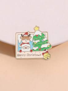 1/6pcs Cartoon Series Brooch, Santa Claus, Bell, Snowman Decor For Clothes, Bags, Accessories Halloween Halloween Accessories Teachers Day00 Jewelry Costume Accessories Bag Charms Office Accessories Christmas Gift