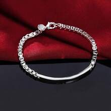 Hot Popular 925 Sterling Silver Bracelet For Man 20cm Chain Luxury Wedding Party Christmas Gifts Fashion Fine Jewelry