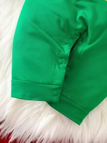 2pcs/Set Baby Boy Christmas Cartoon Infant Jumpsuit + Santa Hat, Autumn/Winter