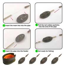 Juego de alimentador de carpas de aleación de zinc - Pesos de liberación rápida y antióxido para eficiencia en pesca en agua dulce/salada - Negro - Ver 4