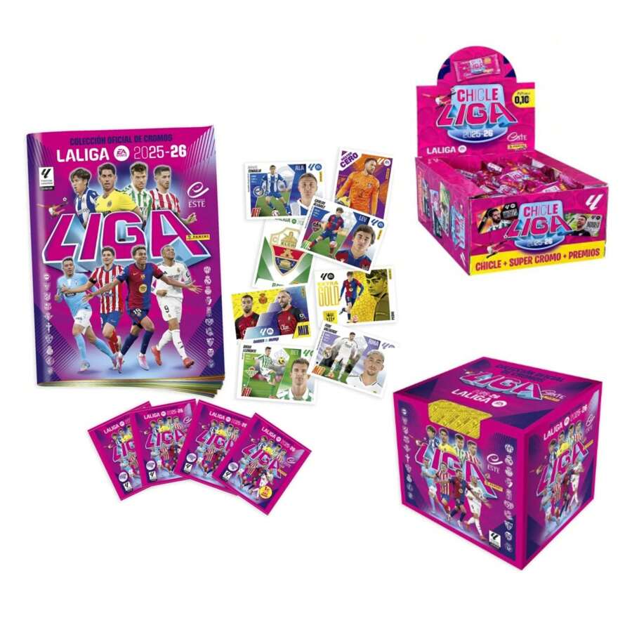 預售 - PANINI LIGA EAST 2025-2026 收藏版足球貼紙，每盒50個信封，另附相簿+5個信封+每盒50個信封可供選擇。官方正品保證。另附LIGA膠水和貼紙。