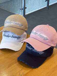 沙漠迷彩户外立体字母刺绣水洗做旧破洞时尚弧形帽檐棒球帽,男士棒球帽,小众设计帽子,水洗做旧迷彩帽,3D字母刺绣软顶帽,时尚水洗破洞迷彩帽,女士棒球帽,情侣帽 - 彩色 - 查看 8