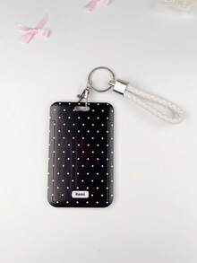 1 件 ABS 波点印花卡通风格滑动卡包。学生腕带卡包，女式学生卡包，身份证公交卡保护套，学生校园卡保护套 - 彩色 - 查看 7