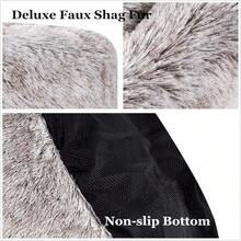 Oval Calming Donut Cuddler Dog BedShag Faux Fur Cat Bed Washable Round Pillow Pet Bed 30 36 43 For Medium Dogs (XL(36x27x7) Light Brown) - XL36x27x7 - View 4