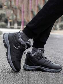 Teens' Outdoor Casual Thermal-Lined Sports Shoes, Hiking Boots, Snow Boots, Warm And Anti-Slip, Campus Student Athletic Shoes, Durable Anti-Slip Soles