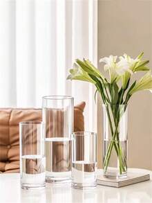 Jarrón de cilindro transparente de acrílico, jarrón de flores resistente a caídas para hidroponía, bambú de la suerte, decoración de sala de estar y dormitorio, jarrón de vidrio para decoración del hogar - Multicolor - Ver 10
