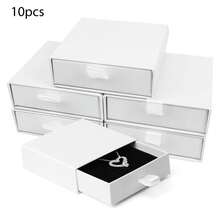 10pcs Jewelry Gift Boxes, 3.5 X 3.5 Inch White Cardboard Jewelry Boxes, Bulk Small Jewelry Boxes With Lids, For Necklace Ring Earring Display Boxes, Earring Ring Necklace Storage Boxes - White - View 11