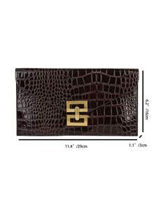 1 Túi cầm tay họa tiết đá giả trơn màu tối giản sang trọng - Cà phê - Xem 9