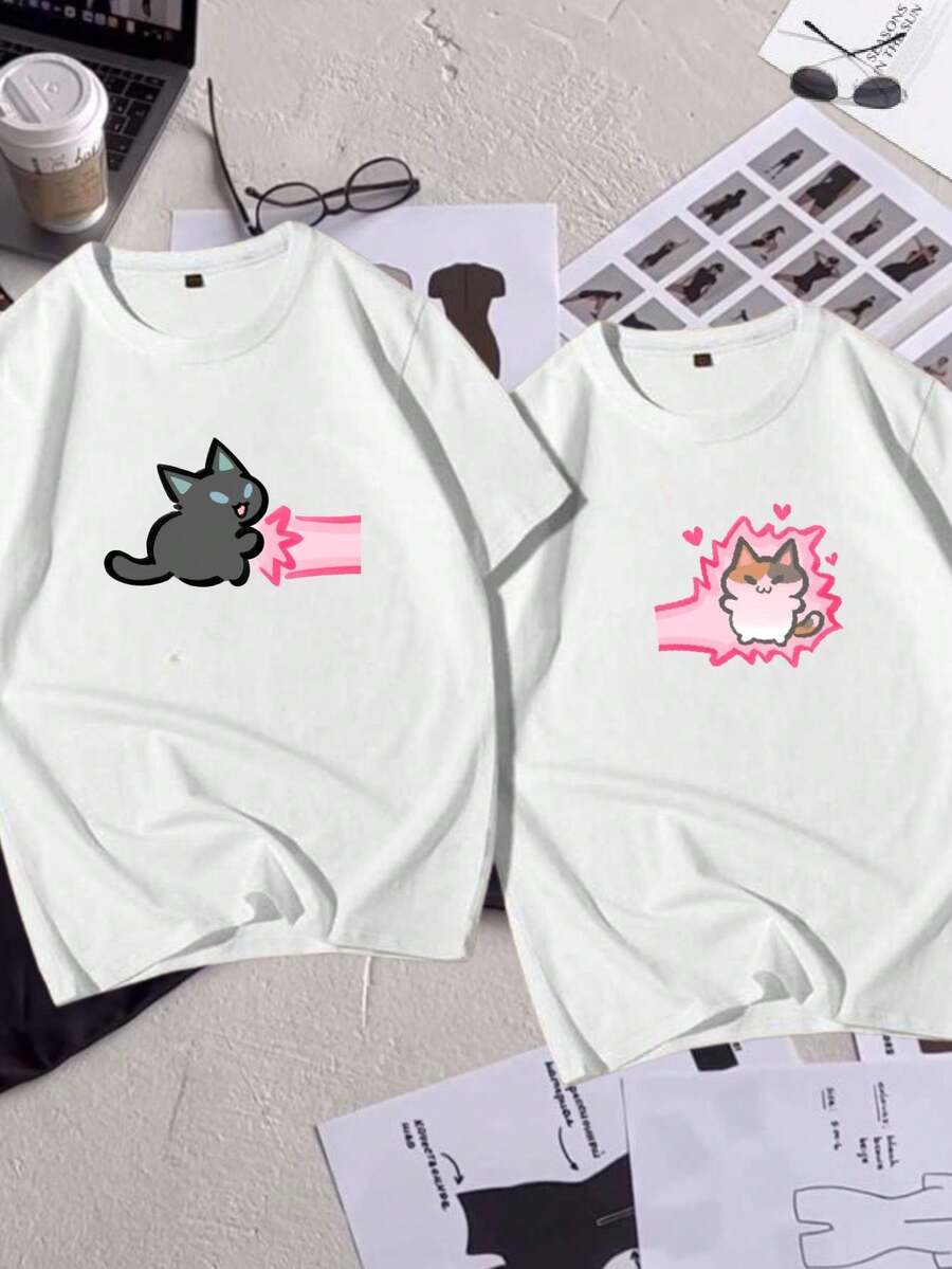 Playeras para parejas, Dos piezas, Duo, amor, conjunto novios - Blanco - Ver 1