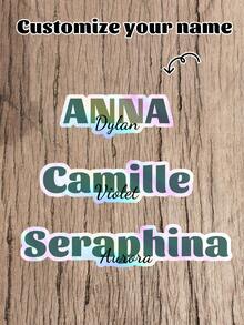 10Pcs Personalized Name Sticker-22 Styles,Custom Name Sticker,Waterproof Vinyl Sticker For Laptop Water Bottle Phone Case Cars Merchandise Decor Decal ,The Ideal Gifts For Teacher, Girl,Boy,Friends,Personalized Ornaments,Holiday Gifts,3 Sizes, Colorful, - Multicolor - View 24