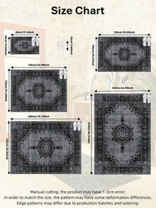 Elegante alfombra de área vintage con patrón floral simétrico, cómoda para dormitorio, sala de estar, estudio, entrada, decoración de habitación como alfombra de piso, moderna alfombra de piso absorbente de poliéster, lavable y antideslizante, alfombra para sala de estar - Decoración del hogar de temporada, alfombras para dormitorio, alfombras grandes para sala de estar, tonos negros, alfombra para dormitorio, decoración de sala de estar - Multicolor - Ver 6