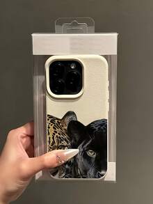 1pc White Tiger & Pattern Full Coverage TPU Shockproof Phone Case, Compatible With IPhone 16, 15, 14, 13, 12, 11 Pro Max, Series - Multicolor - View 3