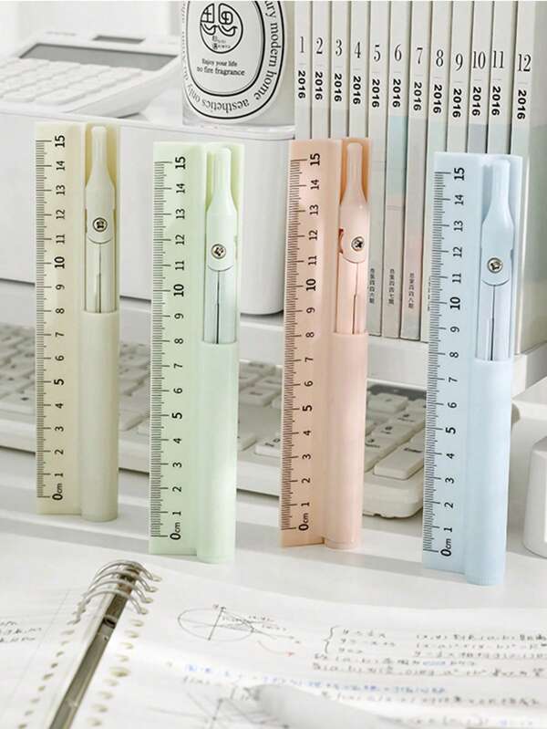 1 pieza Herramienta de 3 en 1, Brújula, Regla y Lápiz, Adecuado para Estudiantes, Escuela y Suministros de Oficina, Herramientas de Medición y Dibujo, Papelería, Útiles Escolares, Juego de Útiles Escolares