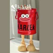 1 pieza de soporte para bolígrafos de dibujos animados, organizador de soporte para bolígrafos, soporte de almacenamiento simple, para almacenamiento de escritorio, almacenamiento de oficina, almacenamiento de estudio en casa - Blanco - Ver 7