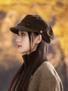 1 件女士秋季贝雷帽，格子云朵图案，休闲优雅报童帽，适合户外、聚会、骑行、旅行、派对、日常穿着，适合秋季 - MM2271 - 查看 2