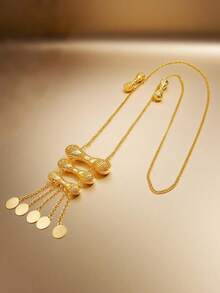 Herseygold 1 件土耳其库尔德新娘镀金肩链，阿拉伯硬币图腾女式服装链，奢华婚礼/节日配饰 - 金色 - 查看 4