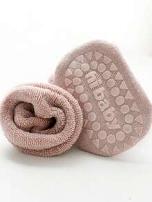 1 Pair 0-3 Years Old Baby Solid Color Thickened Anti-Slip Mid-Calf Socks