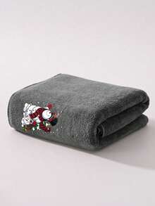 Christmas Bath Towel Set (1pc/2pcs) - Extra Large, Super Soft Microfiber Towels With Santa/Snowman/Elf Print, Quick Dry & Highly Absorbent, Festive Guest Towels, Perfect Christmas Gift For Family, Home Decor (34*75cm&40x80cm & 70x140cm&90*170cm) - Dark Grey - View 13