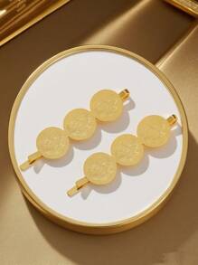 1 對阿拉伯婚禮珠寶女式髮飾髮夾新娘禮物鍍金髮夾