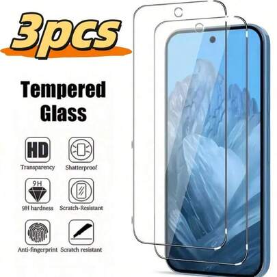 3pcs Pieces Of Mobile Phone Screen Protectors, Suitable For Google Pixel And Other Models. Nokia Phone Protectors Are Easy To Install, High-Definition