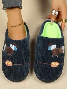 Pantuflas térmicas con suela gruesa, antideslizantes y cálidas para uso en interiores, otoño/invierno