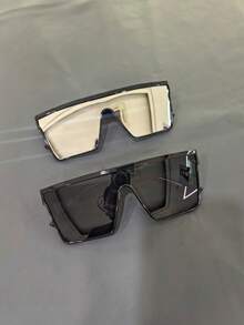 3副男女通用金属方形时尚眼镜，大镜框，时尚百搭，适合夏季防晒、海滩度假、户外运动、聚会、驾驶、钓鱼、骑行、购物和摄影。 - 灰色 - 查看 13