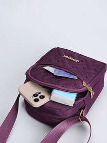 1 chiếc túi đeo chéo thời trang nữ bằng vải Oxford, kiểu dáng giản dị và đa năng - Ví đựng tiền xu - Nhiều màu - Xem 2