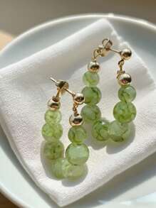 1pc French Green Grape Handmade Beaded Necklace With Natural Stone, Layerable Necklace, Unique Summer China Style - Necklace - View 11