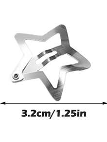 10/20/30/40/50/100pcs European & American Popular Five-Pointed Star BB Hair Clips, Cute & Bangs Clips, Star Hair Accessories Side Clips, Hair Clips Claw