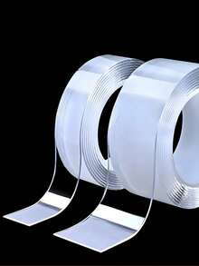 4 قطع/مجموعة شريط لاصق ثنائي الجوانب عالي اللزوجة، شريط لاصق قوي، شريط لاصق ثنائي الجوانب متعدد الاستخدامات، مقاوم للماء، لا يسبب أضرار، لا يؤذي الجدران، التصاق قوي، قابل لإعادة الاستخدام، قابل للغسيل، مناسب لعدة سيناريوهات