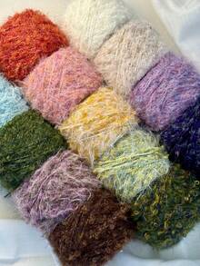 彩色手工 DIY 毛线球，柔软亲肤，适用于针织和钩编包、围巾、毛衣、帽子、手工胸针项目，50 克/卷