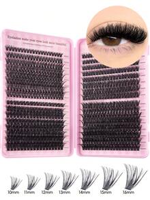 32 Trays 640/624/608pcs Eyelash Clusters, Mixed Length 9-16mm, Suitable For Beginners DIY Eyelash Extension Kit, Essential For Holidays, Halloween Decor, Christmas Gift, Eyelash Clusters, Eyelash Clusters, Individual Lashes, Eyelashes, False Eyelashes - 彩色 - 查看 4