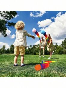 1 件 - 全新 2025 柔软彩虹游戏球，带彗星尾巴，23.6 英寸，儿童室内/室外运动玩具，趣味抛掷礼物，派对礼品，派对礼品 | 彩虹游戏球，色彩鲜艳