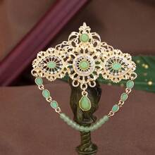 1 pezzo Elegante spilla araba del Sahara per donne mature, fermaglio per sciarpa/foulard, design floreale in metallo traforato, gioiello algerino marocchino per matrimoni e feste