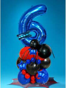 38pcs/Set Spider Theme Birthday Party Decorations, 32-Inch Red/Navy Blue Number 0-9 Foil Balloons