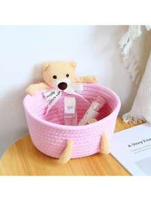 Cesta de Armazenamento Resistente Feita à Mão, Usada para Armazenar Produtos Infantis, Cesta de Armazenamento com Padrão de Animal Fofo, Organizadores Estilosos para Organizar Brinquedos de Animais de Estimação, Caixas de Armazenamento Tecidas à Mão Funcionais, Caixas de Armazenamento de Corda Artesanal, Organizadores Economizadores de Espaço