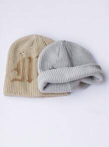 1 件女士时尚 Y2K 提花针织帽，温暖且适合秋冬休闲装 - A - 查看 8