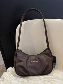 女士手提包，便携式通勤单肩包，用途广泛 - 棕色 - 查看 11