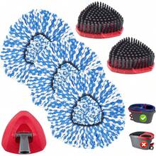 Mop Heads Replacements For O-Cedar RinseClean 2-Tank Spin Mop, Mop Replace Head For O Cedar, Spin Mop Heads For Ocedar Includes 3 Pack Mop Refills, 2 Upgrade Scrub Brush, 1 Mop Base For O-Cedar Mop - 適用於 Ocedar 沖洗清潔 2 罐 - 查看 9