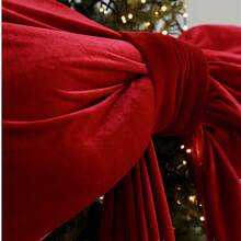 Fluffy Large Velvet Christmas Bows Giant Christmas Bows For Backdrop Party Room Wall Decor Christmas Tree Decoration - Burgundy - View 9