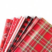 (Folded Packaging, Not Rolls)6-Pack Premium Christmas Wrapping Paper - Snowflake & Red Plaid Patterns For Holiday Gifts, Perfect Christmas Choice - Multicolor - View 9