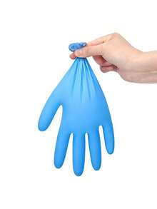 100 Pcs Nitrile Disposable Gloves-Latex Free, Non Rubber Gloves For Cleaning, Cooking, Food Prepping, Professional Protective Gloves(Black/100-Ct Box) - 藍色 - 查看 2