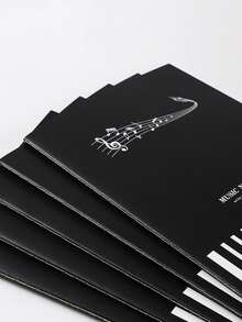 1/3/5 Simple Five-Line Staff Piano Music Notebook, Music Notebook Suitable For Piano, Guitar, Saxophone, And Other Instrument Practice And Music Class Assignments. - Multicolor - View 6