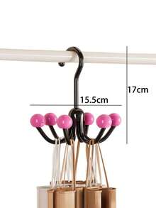 6-Claw Rotating Wardrobe Hanger Rack, Multi-Function Bra Holder, Bag & Clothes Organizer Hook - Multicolor - View 9